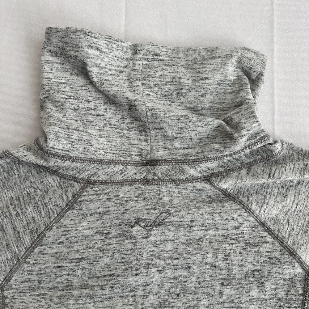 Kuhl Sweater Womens Medium Lea Heather Grey Cowl Neck Sweatshirt Pullover Pocket - Picture 8 of 8
